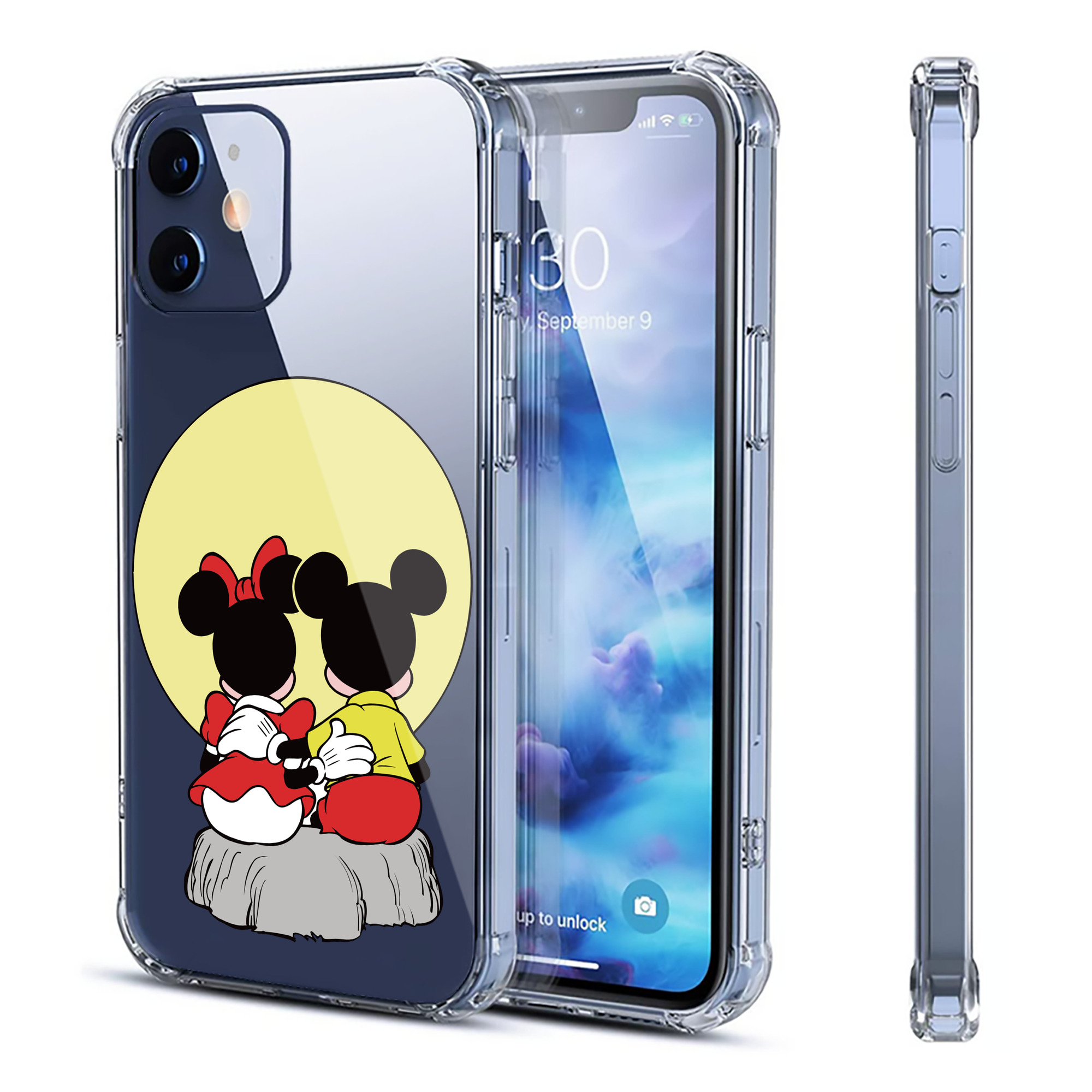 （画像用） ミッキーマウス Mickey Mouse 【iPhone 12シリーズ対応】透明スマホケース（クリアソフトケース）